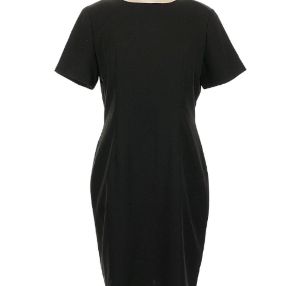 Lord & Taylor Black Midi Sheath Dress – Size Large